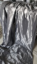 JAB ANSTOETZ  edel Taft Vorhänge blickdicht unterfüttert, stahlgrau Neu 