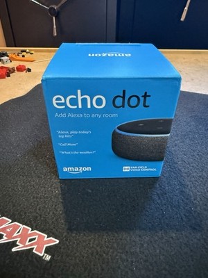 Amazon Echo Dot (3rd Gen) Alexa Smart Speaker, Black Fabric, Bluetooth/Wi Fi