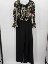 Pre-Owned Adrianna Papell Black Size 8 Long Sleeve Jumpsuit