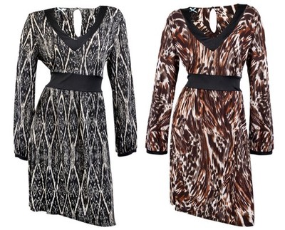 Womens Animal Print Stretch Dress Ladies Knee Length Wrap Dress Skirt Size