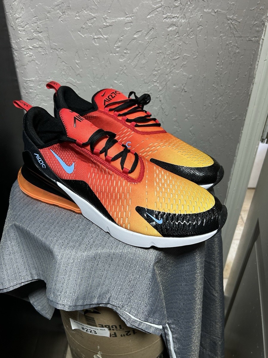 Nike Air Max 270 Orange Yellow Black Gradient Low Top Men display picture 3