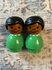 Vintage Fisher Price Little People African American Girl Black Hair Green Body