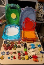 Takara Tomy Beyblades Lot of 20 - w/4 Arena/Stadium, 11 Launchers,  Extras