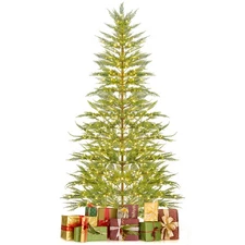 7.5 FT Pre-Lit Christmas Tree Hinged w/ 612 PE Branch Tips Timer & 540 Lights