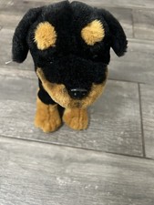 Black Brown Dog Plush Stuffed Animal Toy Figure Plushie Soft Cuddly Cute Gift