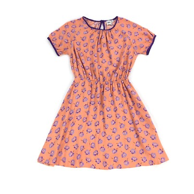 ASOS Floral Print Short Sleeve Mini Dress Size 4 Womens Peach Orange Purple  S | eBay