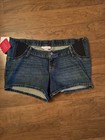 Isabel Maternity Jean MIDI Shorts Expandable Side Panels Size 12 NWT — photo 1