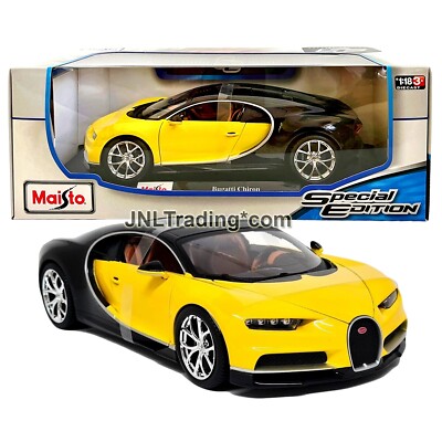 Bugatti イエロー 1/18スケールミニカー Maisto Special Edition 1:18 Scale Die Cast Car - Yellow Black