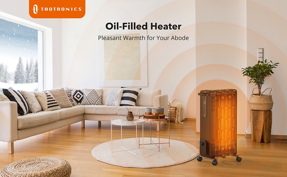 TaoTronics Oil Filled Radiator Space Heater with 3 Heating Modes