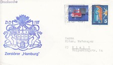 Schiffspost Zerstörer Hamburg Bundesmarine Stempel Wilhelmshaven 1971