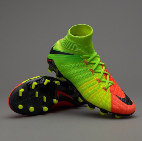 Nike JR HyperVenom Phantom 3 DF FG ACC Flyknit Sock Football Boots UK 4  Green | eBay