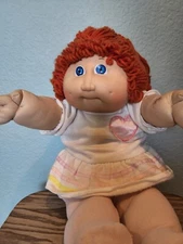 VTG CABBAGE PATCH KIDS GIRL DOLL DIMPLES RED YARN HAIR BLUE EYES COLECO 1978-82