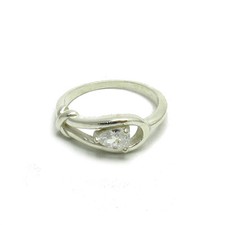 Stylish Sterling Silver Ring Solid 925 With Cubic Zirconia Handcrafted