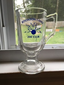200 Club - Boonton Lanes (NJ) - Bowling League - Drinking Glass (Vintage)