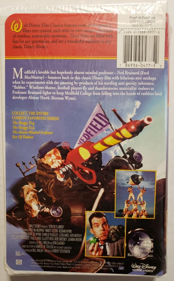 Son of Flubber VHS 1997 (Factory Sealed Clamshell) Disney - Image 2 of 2