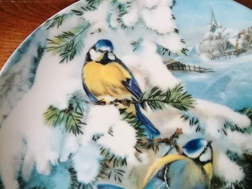 Hutschenreuther Zierteller Sammelteller linitiert Zertifikat Blaumeisen 19cm - Bild 2 von 3
