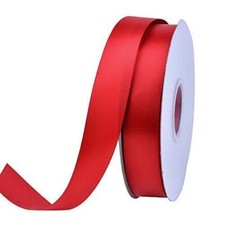 Solid Double Face Satin Ribbon Red for DIY Crafts Wedding Flowers 1" 50 Yards