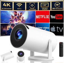 4K Mini Projector 10000 Lumen LED 1080P WiFi ...