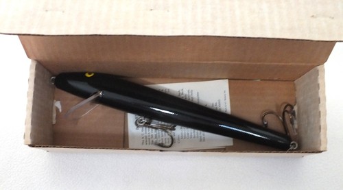 Vintage AC Shiners Fishing Lure - All Black -Number Model 1000 - Wood
