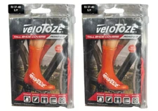 (2 Pack of 3) Velotoze Tall Overshoes Cover Waterproof Viz Orange Size 37-40