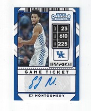 2020-21 Panini Contenders Draft Picks Game Ticket Blue #122 EJ Montgomery AU