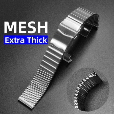 Luxury Solid Stainless Steel Mesh Watch Strap Band 20mm 22mm Milanese Bracelet