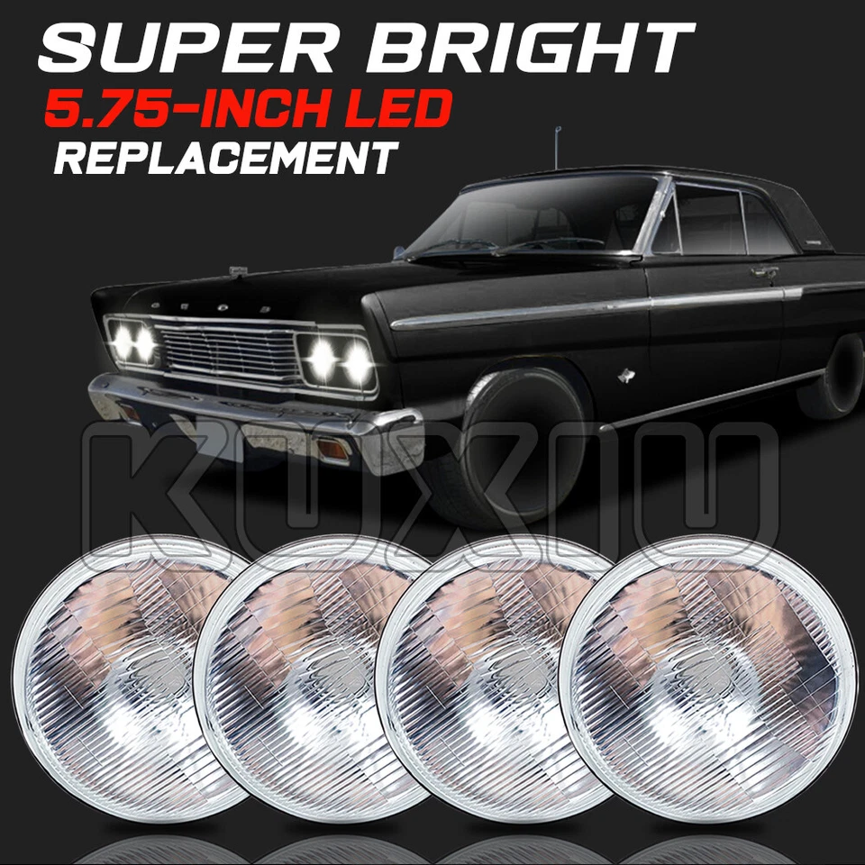 4PCS 5.75" 5 3/4" LED Headlights HI/LO Beam for Pontiac GTO Grand Prix Firebird Foto 4 de 4