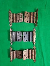 Hammered Copper Hardware Cabinet Door Hinge Vintage set of 6
