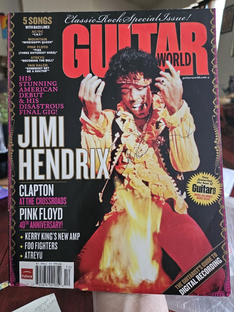 【新品】Jimi Hendrix B1特大ポスター タワーレコード特典 Janie Hendrix Autographed Guitar World Magazine Jimi Hendrix