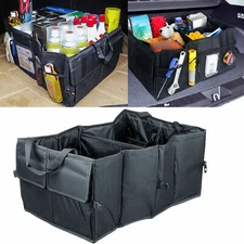 Black Fold-able Fabric Car Organizer Trunk Box Portable Bag Storage Case Cargo