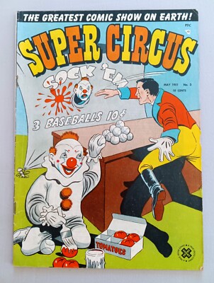 SUPER CIRCUS #3, CROSS PUBLICATIONS, GOLDEN AGE, VG+, 1951