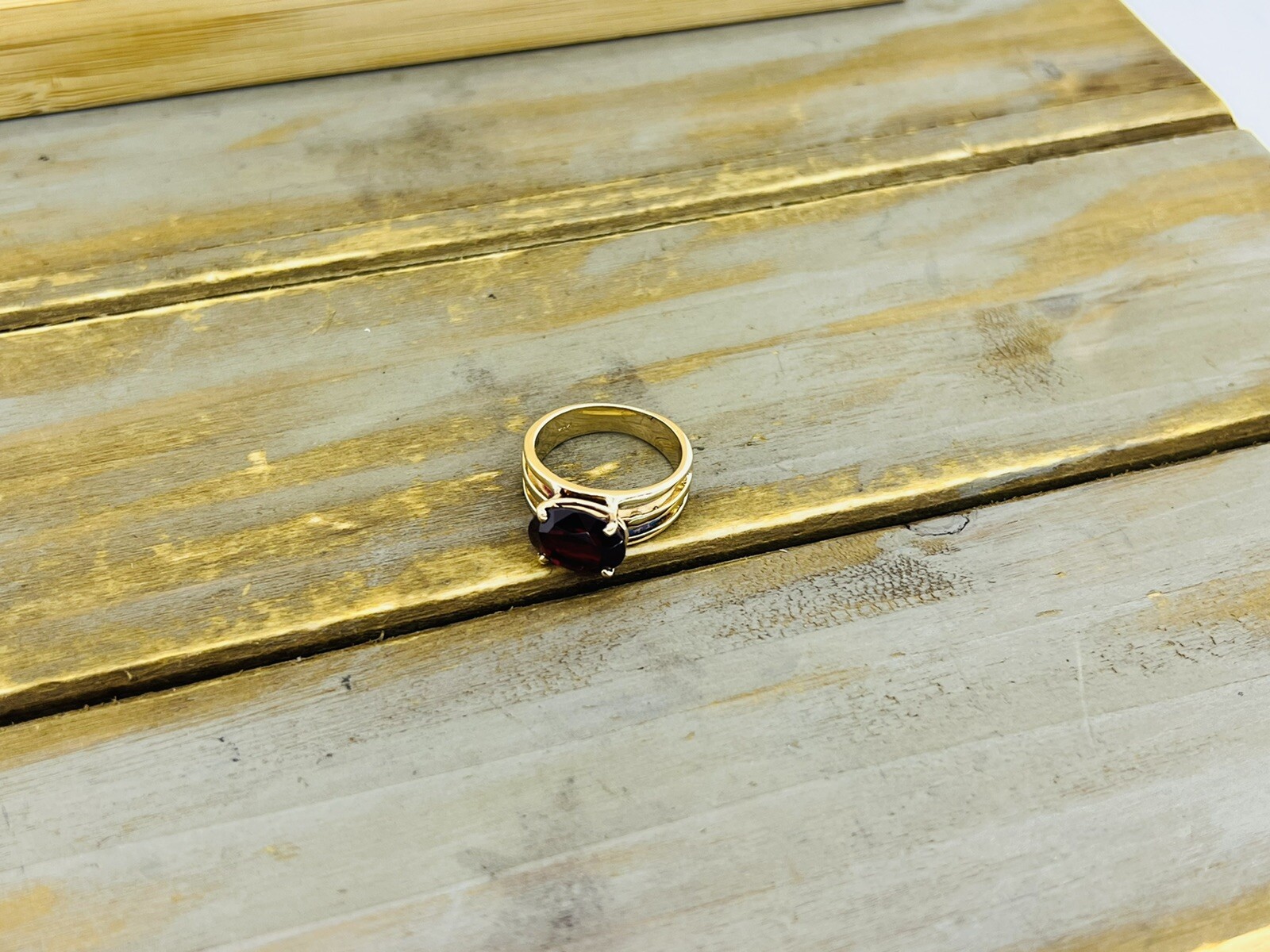 14kt Solid Yellow Gold 5.00 Lab Created Oval Open… - image 9