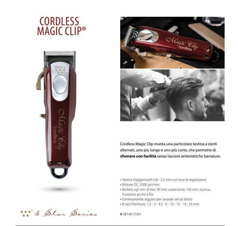 Trimmer - Wahl Magic Clip Cordless - Italian Plug | eBay