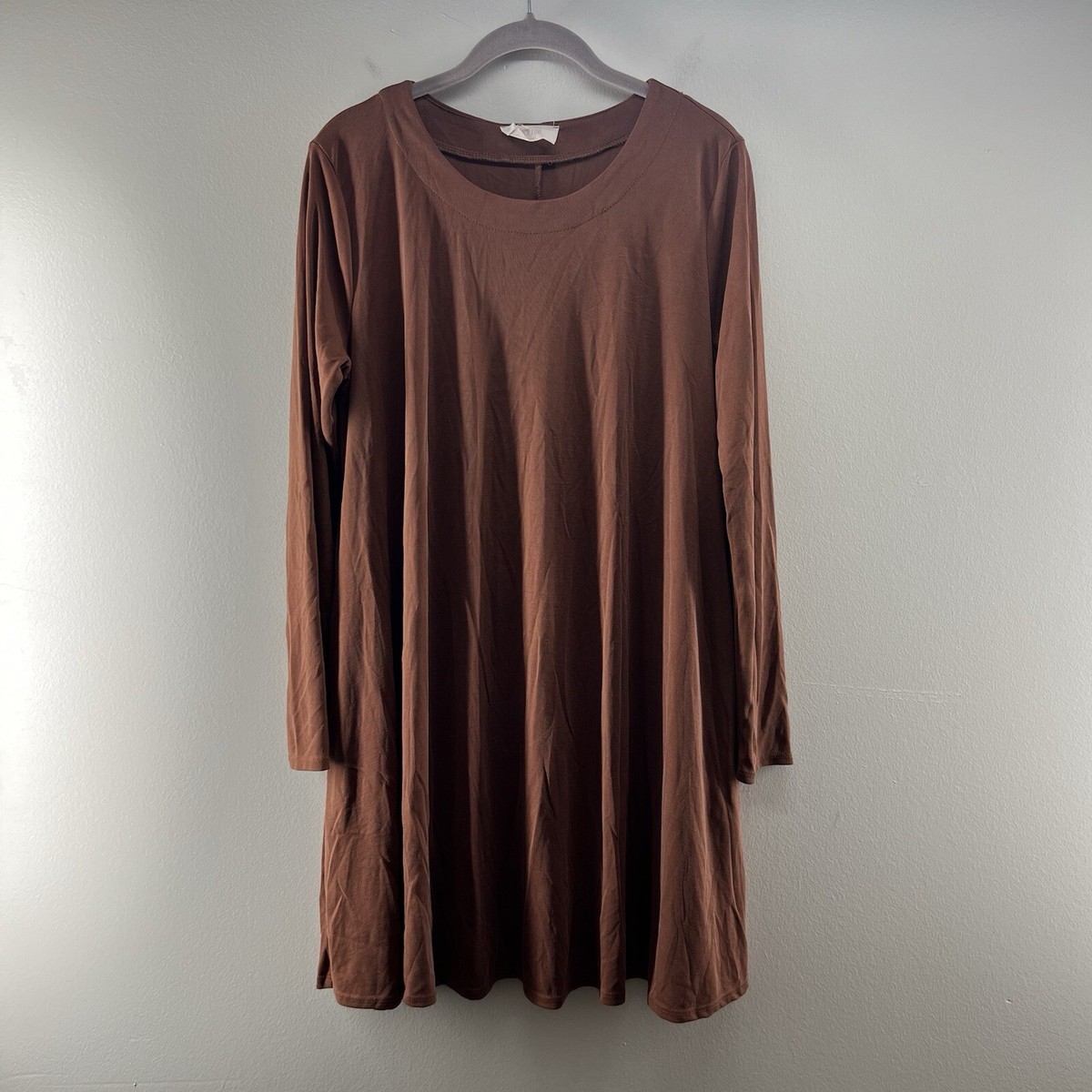 brown dress poshmark Paisley Brown Mixed Media Tank Midi Dress  Momni Boutique