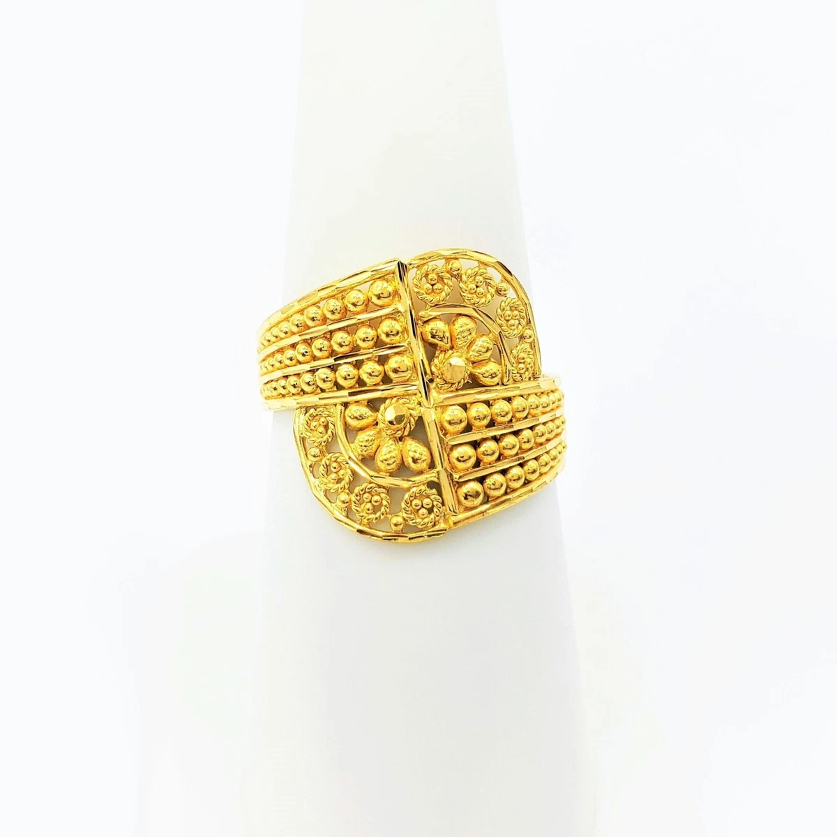 Beautiful 22K Solid Yellow Gold Ring Genuine Hallmarked 916 Handcrafted 6  US | eBay