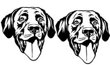 Labrador Retriever Lab - 2 PK Black Vinyl Graphic Decal Car Truck Windows Laptop