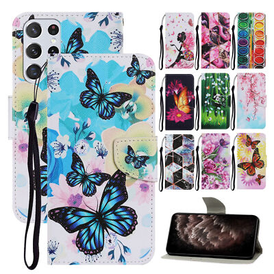 Panda Girl Flower Butterfly Wallet Phone Case For Samsung A54 A14 S23 Ultra