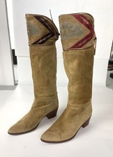 Vintage JOAN And DAVID Couture Womens Ultra Soft Tan Suede Boots 6 M - ITALY