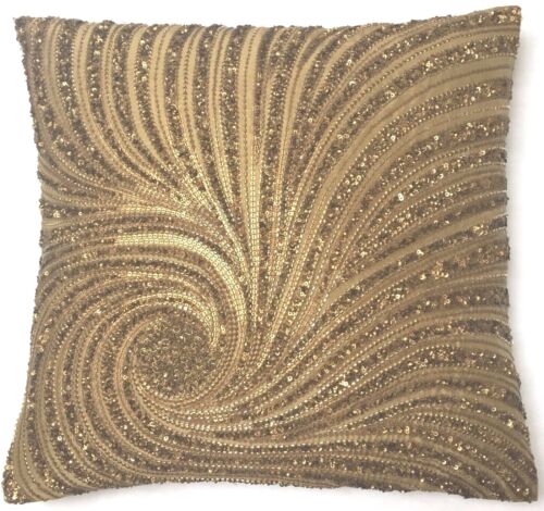 Anke Drechsel Pillow Haute Couture Antik Gold Embroidered Silk Cushion Kissen