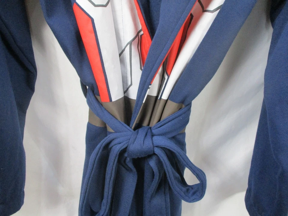 Bata Capitán América Para Hombre 34-42 Azul Con Capucha Felpa Talla Única Cinturón Poliéster Rojo Foto 4 de 4