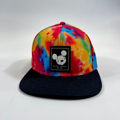 NEFF x Disney Snapback Baseball Cap Tie Dye Flat Bill Adjustable