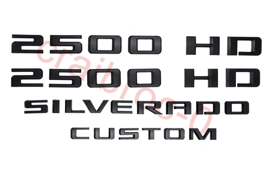 4 peças preto 2019-2023 Chevrolet Silverado 2500 HD kit emblema personalizado fabricante de equipamento original GM - Imagem 2 de 4