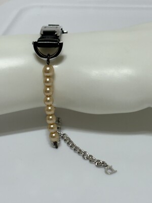 Vtg CHRISTIAN DIOR BY JOHN GALLIANO PEARL LOGO BRACELET | eBay