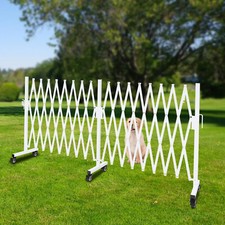 Expanded Outdoor Safety Barrier Mobile Folding Gate Portable Fence Gate W/ Wheel
