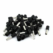 50pcs AWG12 Wire Copper Crimp Connector Insulated Ferrule Cord Terminal Black #