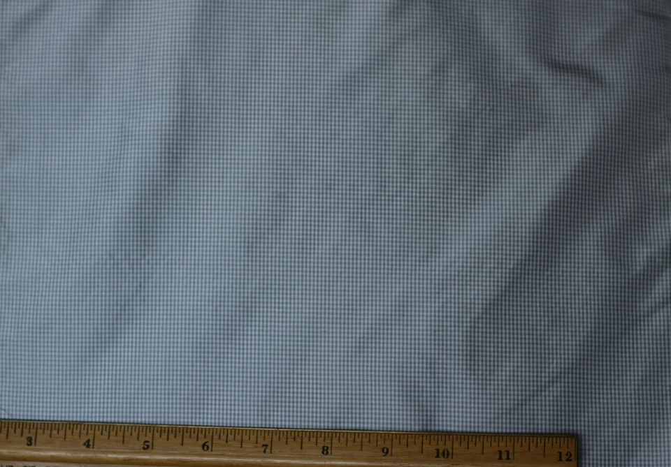 Blue/White Tissue Taffeta Checks 100% Silk Fabric 54" Wide By Yard (SD-711AA)