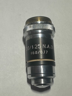 #ad 100 1.25 N.A.Oil 160 0.17 Microscope Objective Creme White Stripe Used $28.10