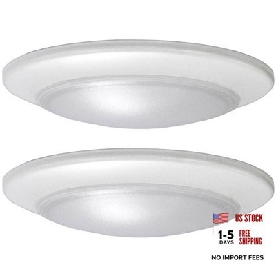 2-Pack 7.4-in W White LED Flush Mount Light - Flush Mount Light