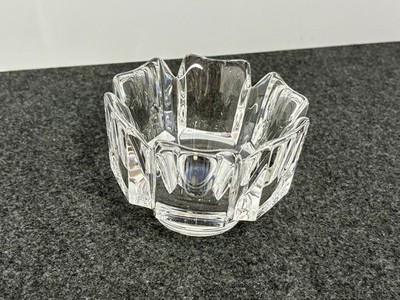 Orrefors Crystal Bowl Clear Thick Heavy Mid Century Sweden VTG Signed