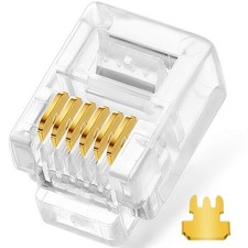 RJ11/RJ12 Telephone Modular Plugs 20-Pack 6P6C Connectors for Phone Cord